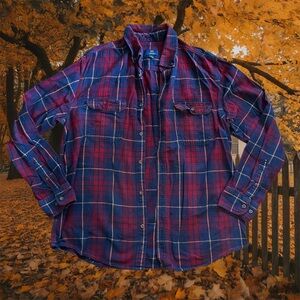 George Men’s Plaid Flannel Shirt – Red/Blue/Yellow
